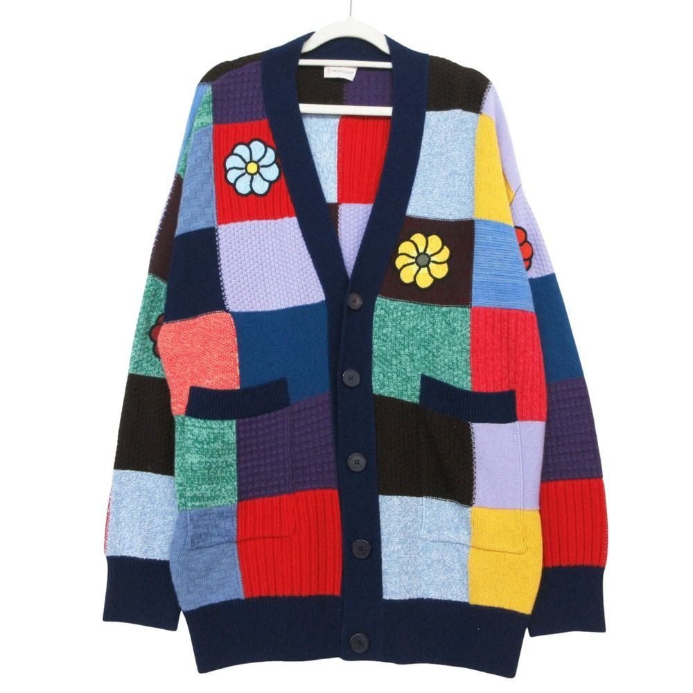 Moncler Genius 1 JW Anderson Cashmere Blend Cardigan Patchwork M Multicolor