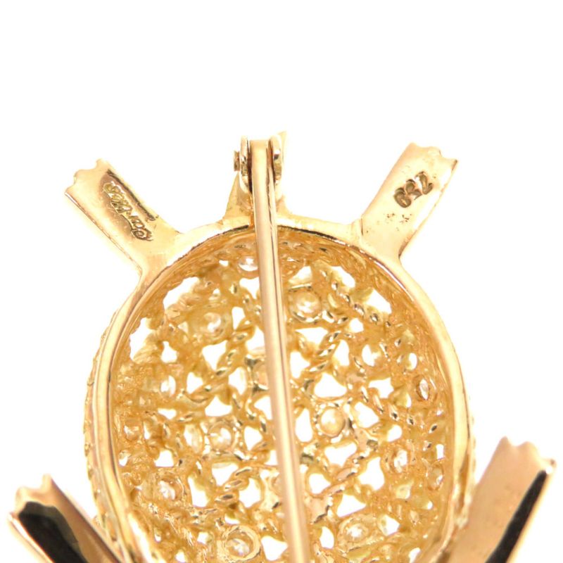 Cartier Turtle 750yg Diamond/sapphire Brooch 18K Yellow Gold/diamond/sapphire