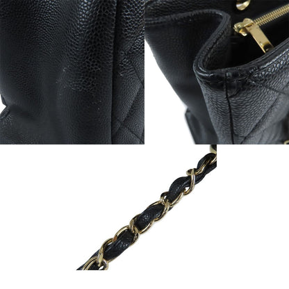 Chanel Tote Bag Grand Shopping GST Quilted Single Chain Black Gold Caviar — view 8