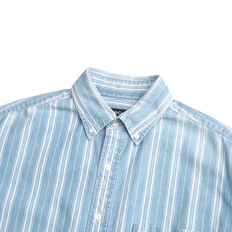 Balenciaga Oversized Button-down Collar Striped Denim Shirt Long Sleeve Shirt