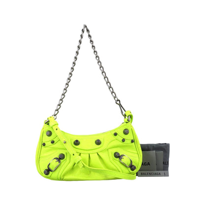 Balenciaga le Cagole Green Lambskin Handbag