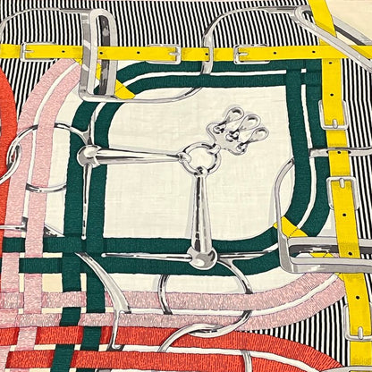 Hermes Carre 140 Large Size Stole Shawl Scarf MORS A Jouets Horse Bit Cashmere