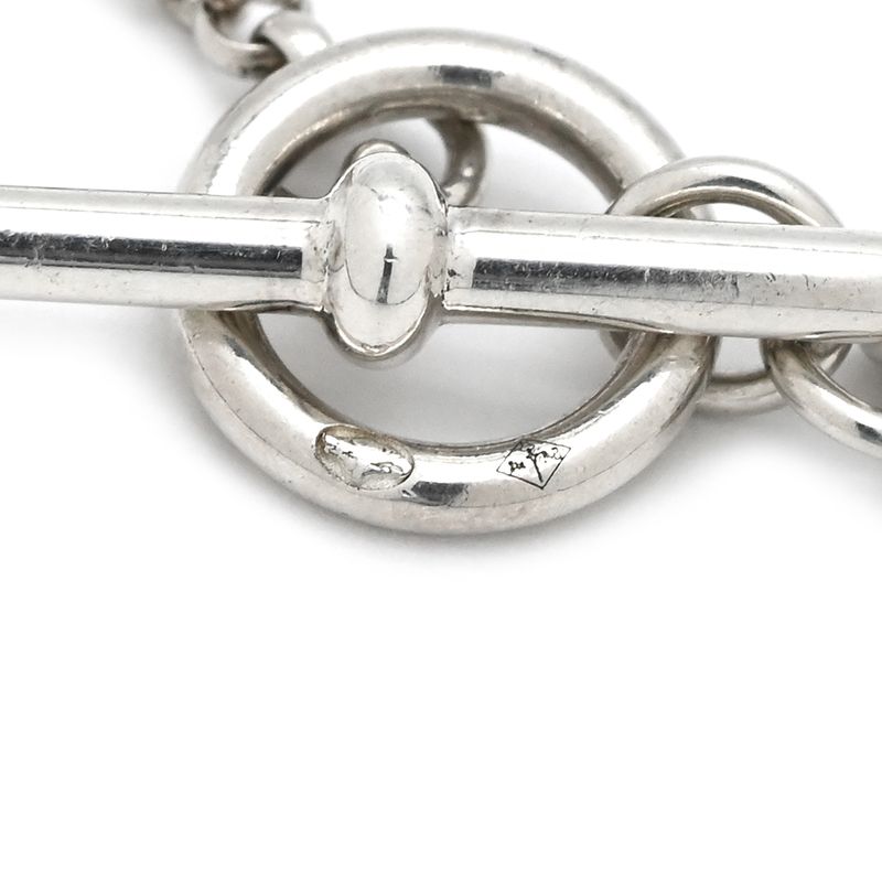 Hermes Necklace Exlibris Pendant PM 18k Pink Gold Silver 925 Silver and Pink