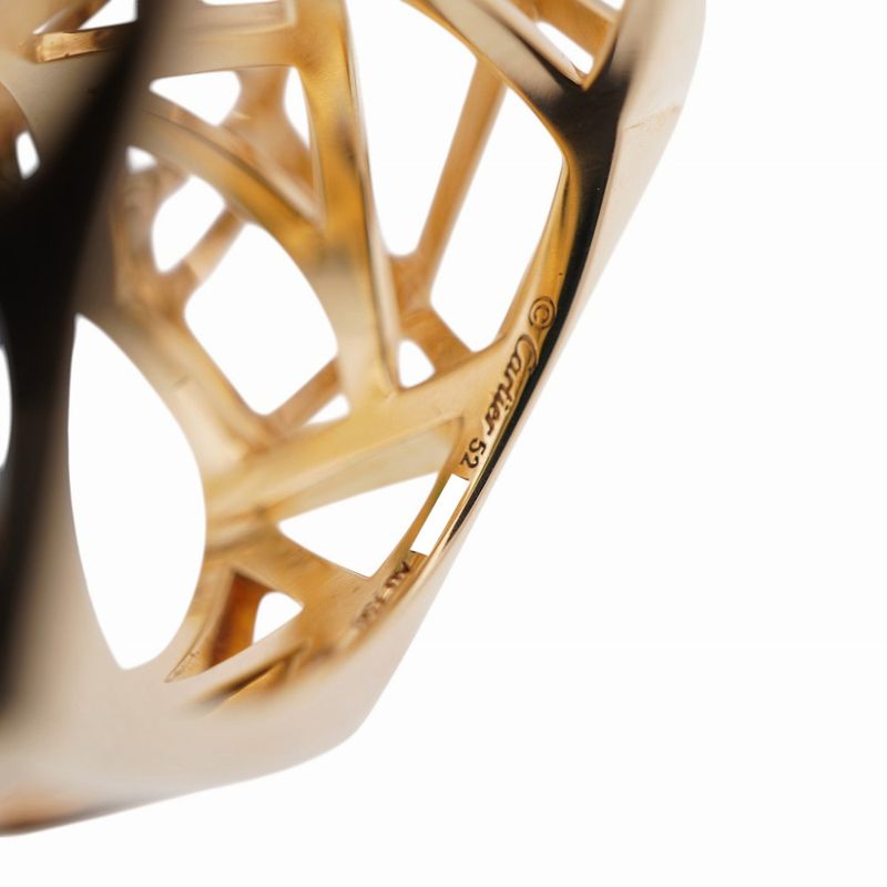 Cartier 18K Yellow Gold/onyx/tsavorite Panther De Ring N4722500 #52 Ring 750