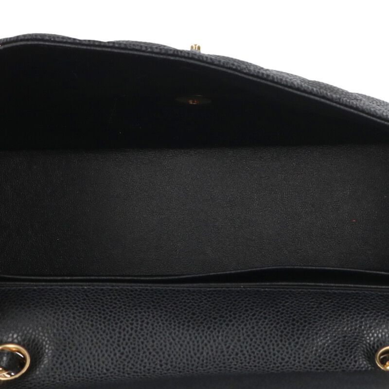 Chanel Deca Matelasse 30 Caviar Skin Single Flap Chain Shoulder Bag Women 30