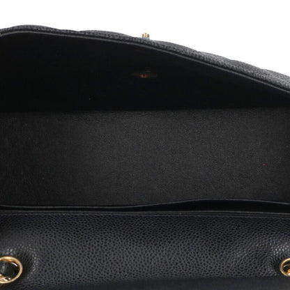Chanel Deca Matelasse 30 Caviar Skin Single Flap Chain Shoulder Bag Women 30