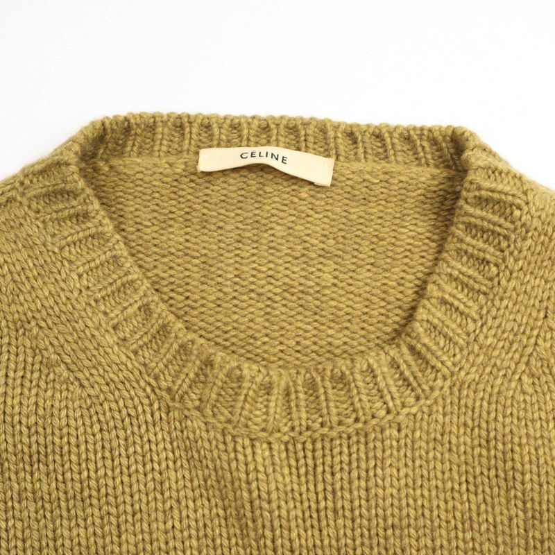 Celine by Phoebe Philo Cashmere Chunky Knit Sweater 2 3bj4 6394 Mustard XS
