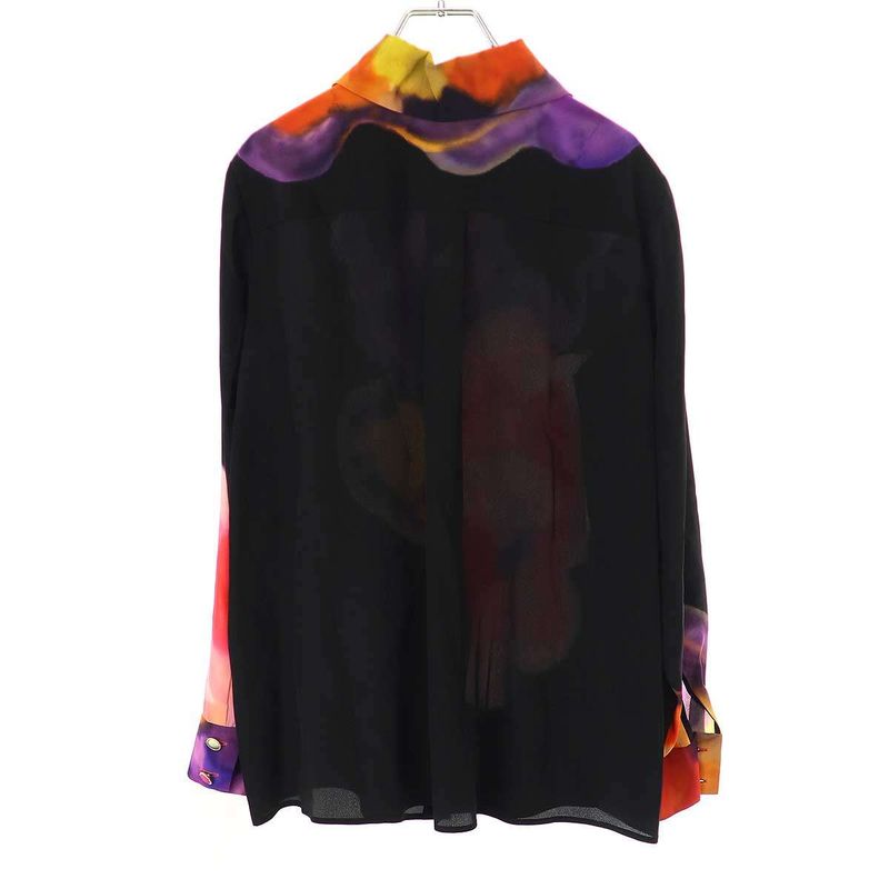 Chanel 15ss Flower Silk Shirt P51441v38310 Black Mix 44