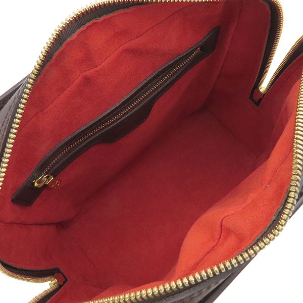 Louis Vuitton Handbag Triana Damier Canvas Damier Ebene Gold Hardware Brown