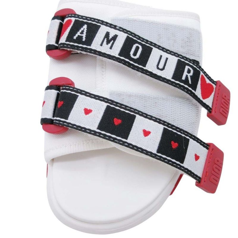 Christian Dior Amour Flat Sandals Slides Sandals Slides Mules Logo Belt Thick