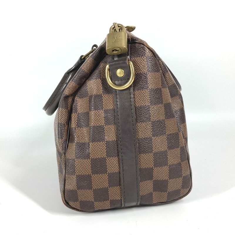 Louis Vuitton Handbag Speedy Bandoliere 25 N41368 Damier Canvas Ebène Brown