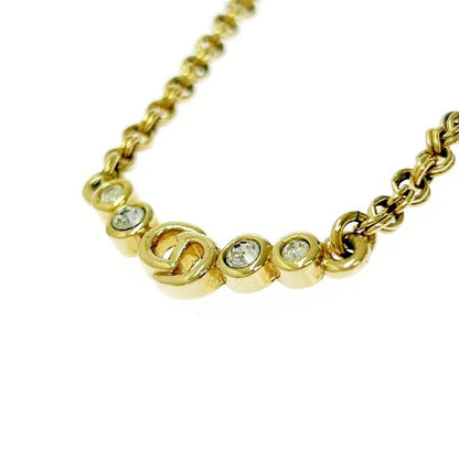 Christian Dior GP Rhinestone CD Logo Necklace Women 376415 Necklace