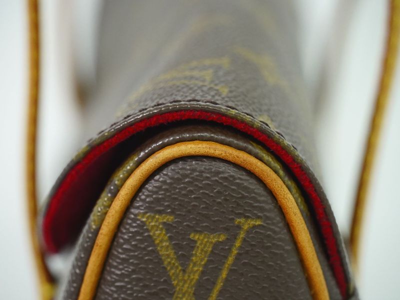 Authentic Louis Vuitton LV Sonatine Monogram Handbag Brown M51902 Sonatine