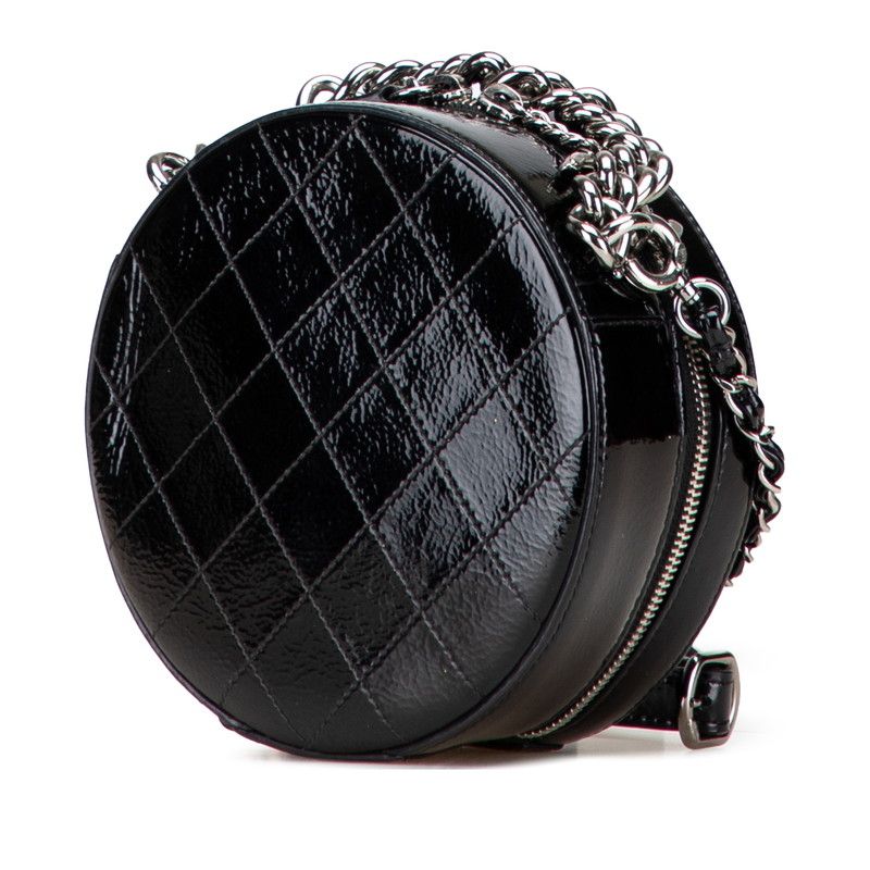 Chanel Coco Mark Chain Shoulder Bag Handbag 2WAY Black Enamel Ladies Chanel