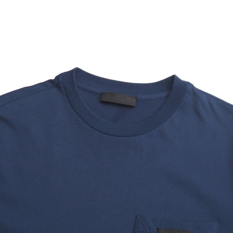Prada Short Sleeve T-shirt Size M Triangle Patch Crew Neck Chest Pocket