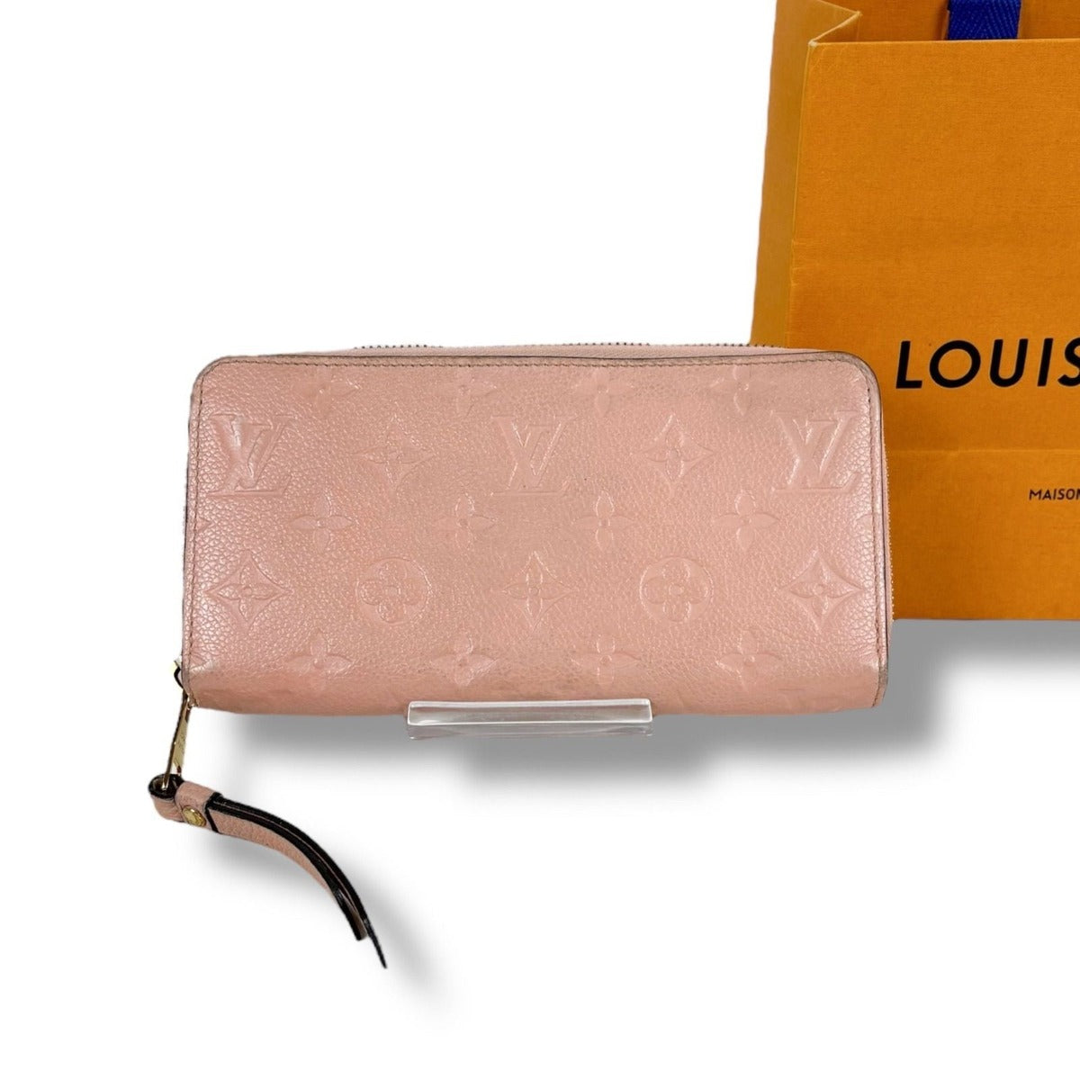 Louis Vuitton Zippy Wallet Empreinte Leather Pink Long Wallet