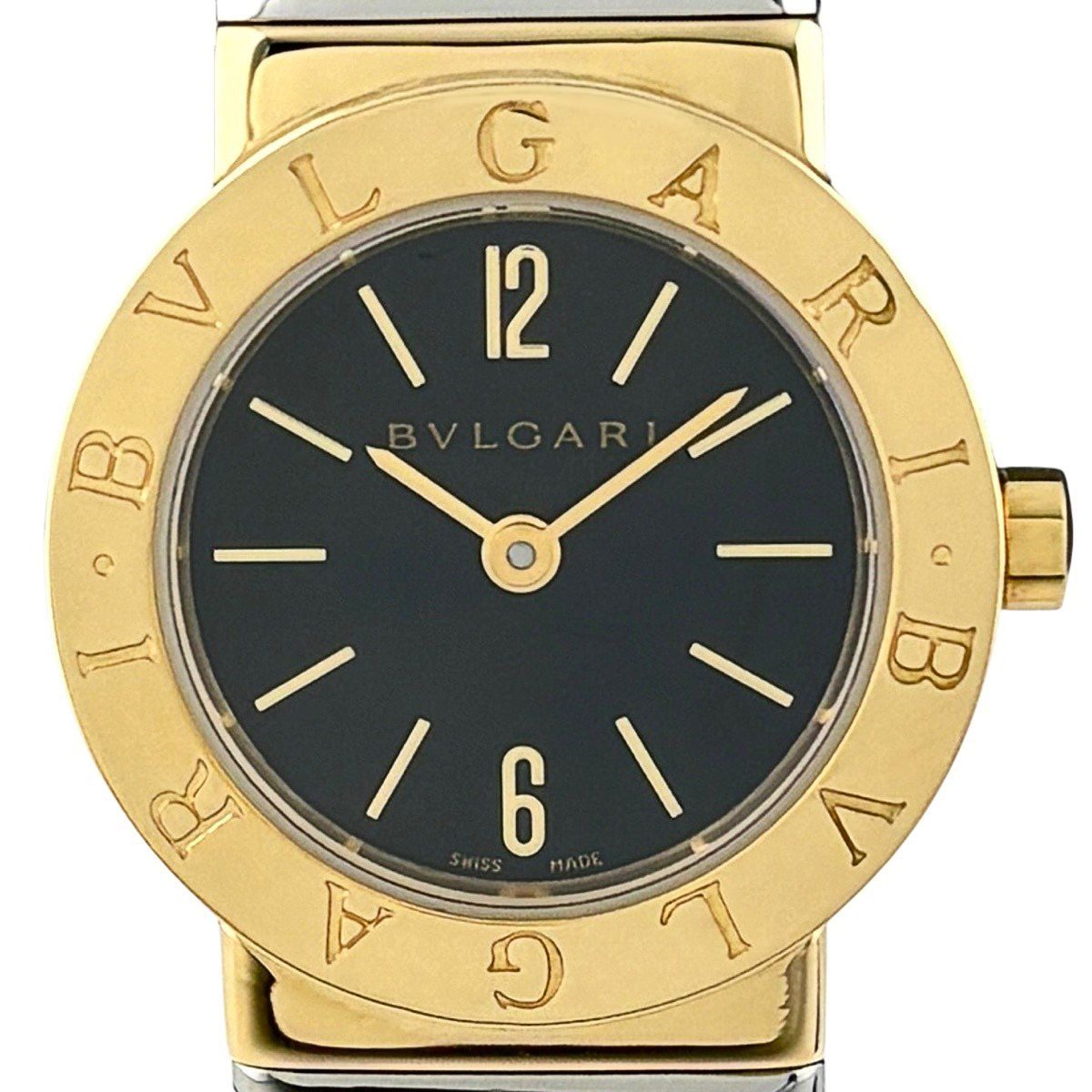 Bvlgari Tubogas Watch SS YG Quartz Black