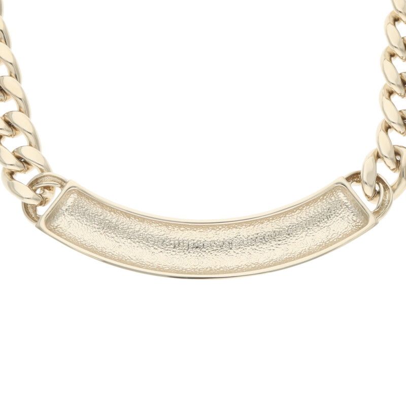 Chanel Logo Plate Chain Necklace Women