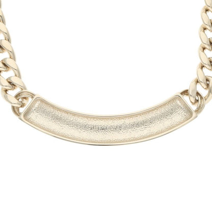 Chanel Logo Plate Chain Necklace Women