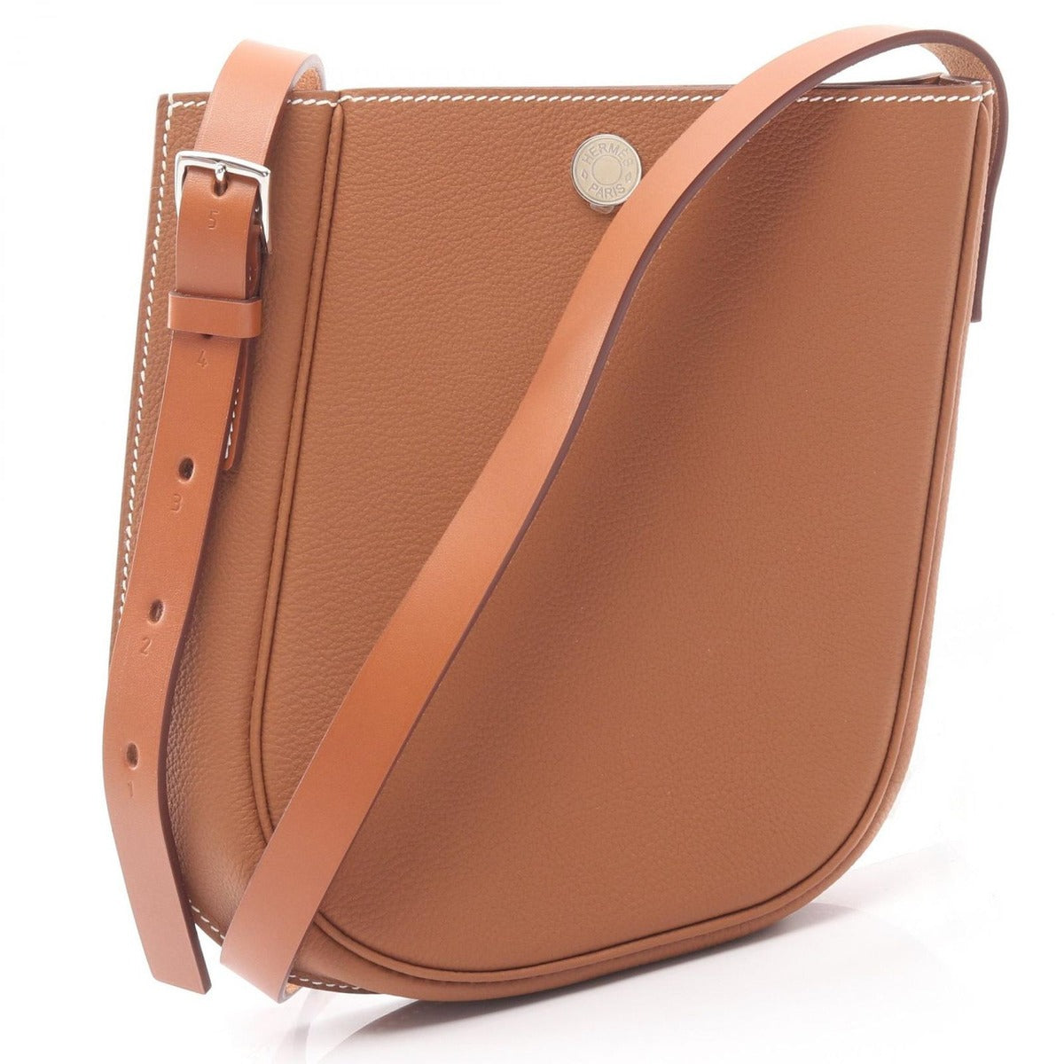 Hermes Shoulder Bag Perspective Cavalier 21 Gold Leather Brown