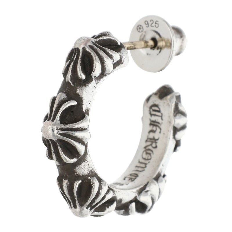 Chrome Hearts Hoop Cross Sml Band Silver Earrings