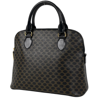 Celine Macadam Pattern 2-Way Shoulder Bag Black Brown