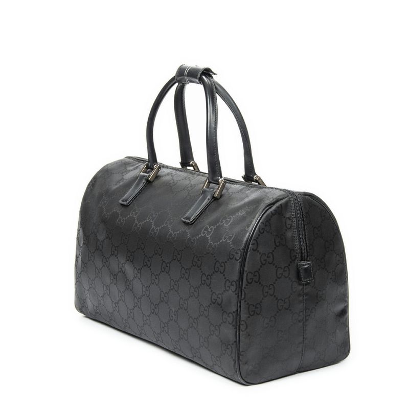 Gucci Travel Line Boston Black GG Nylon Canvas A