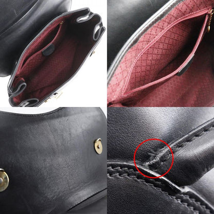 Gucci Old Gucci Vintage Calf Black Women's Backpack/daypack