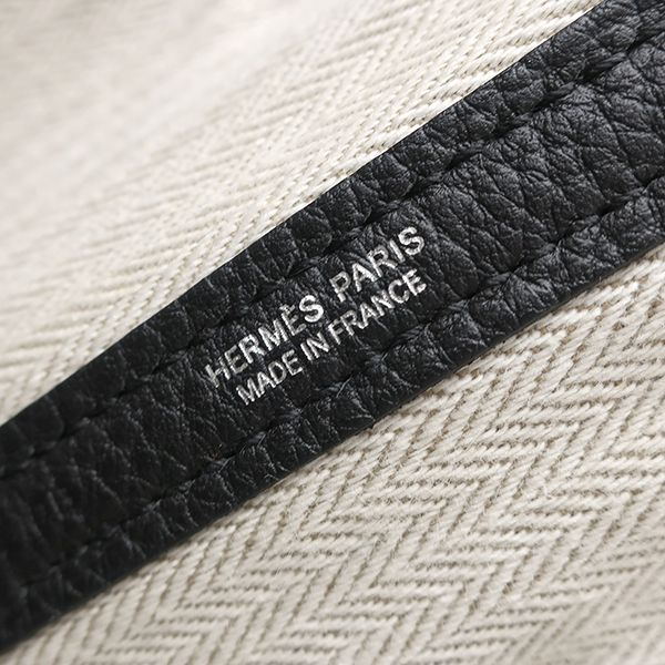 Hermes Tote Bag Garden Party PM Negonda Black Silver Hardware Black Engraved Y