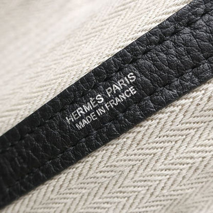 Hermes Tote Bag Garden Party PM Negonda Black Silver Hardware Black Engraved Y