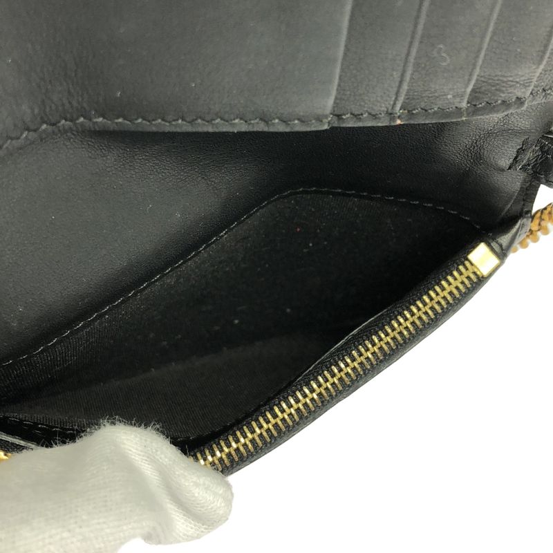 Celine Phoebe Period Frame Chain Mini Wallet in Black Gold