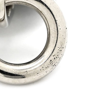 Hermes Earrings Tattersalls Enamel Metal Navy X White Horse Print [box