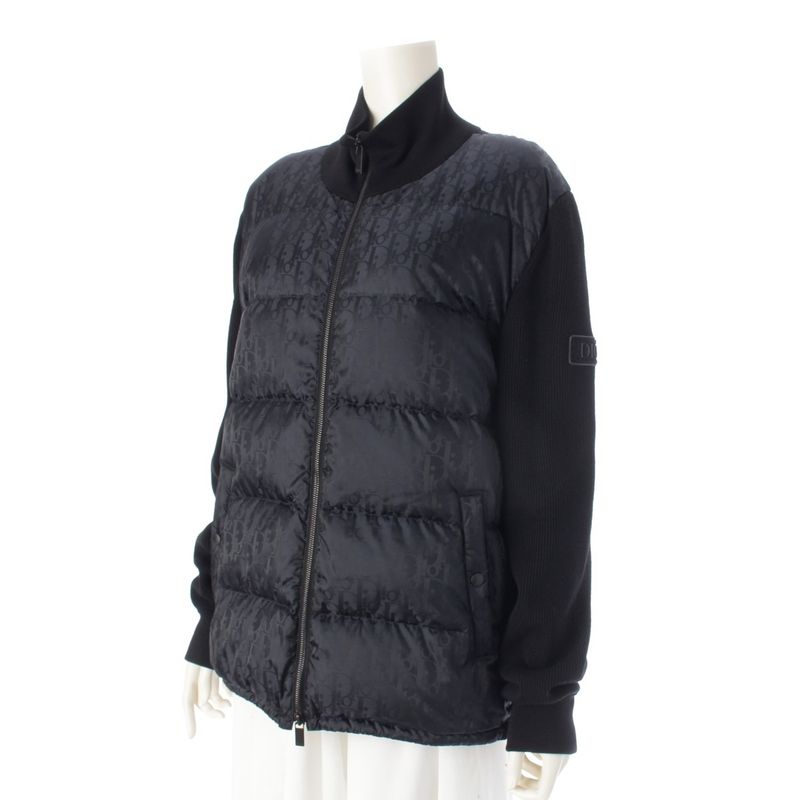 Dior Oblique Knit Cut Cotton Jacket Blouson Outerwear 213m435at373 Black M