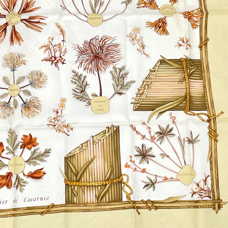 Hermes Herbier De Gavarnie Carre 90 Scarf Gavarnie Pressed Flowers Of The