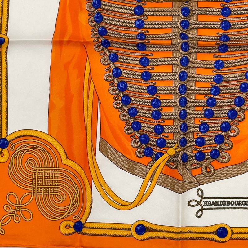 Hermes Brandebourgs Brandenburg Decor Scarf Silk Orange