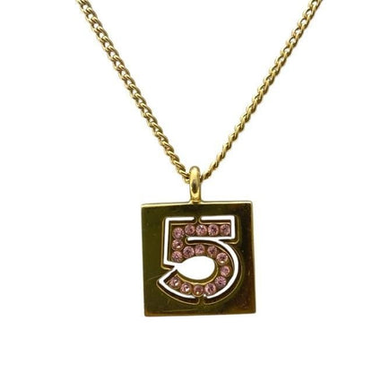 Chanel No5 Necklace Pendant Accessories Small Rhinestone 02 P GP