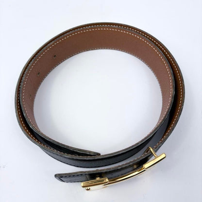 Hermes Constance H Logo Black Leather Belt