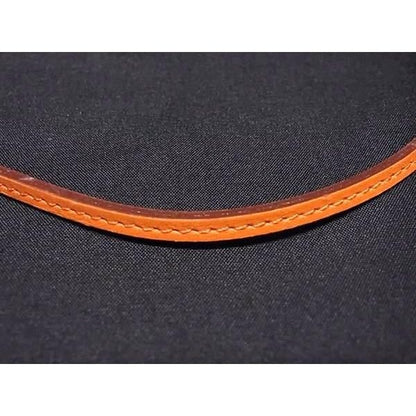 Hermes Lanier Leather Choker Necklace Orange — view 3
