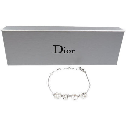 Christian Dior Logo Metal Rhinestone Silver Bracelet 0087 Christian Dior