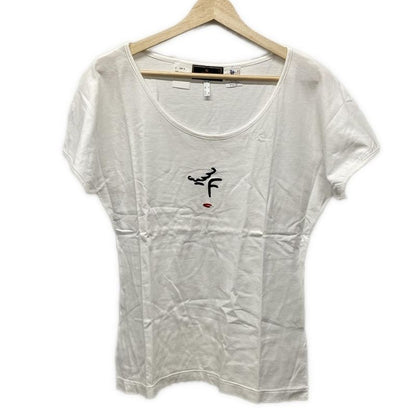 Fendi Short Sleeve T-shirt Size J 42 Women - White Black And Red Embroidery