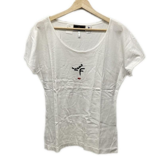 Fendi Short Sleeve T-shirt Size J 42 Women - White Black And Red Embroidery