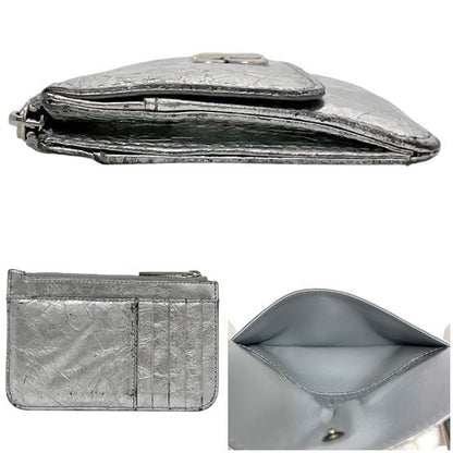 Balenciaga Card Holder Coin Case Silver Monaco 765420