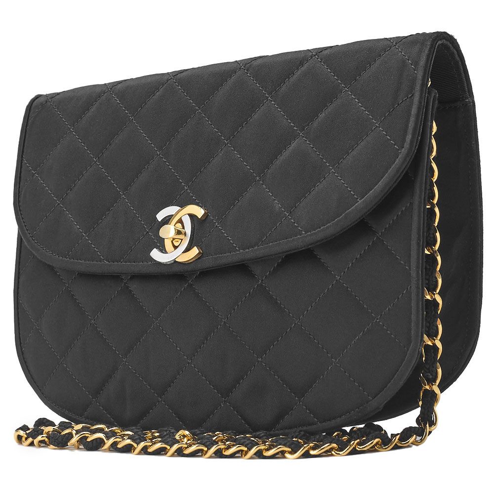 Chanel Matelasse Paris Limited Chain Shoulder Satin Black with Gold and Silver