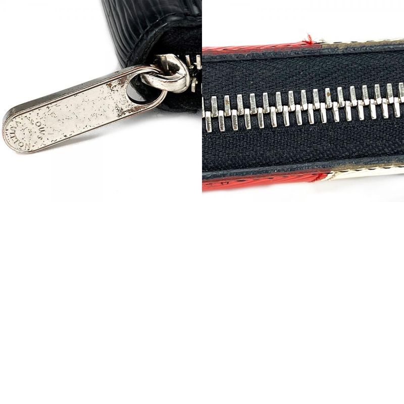 Louis Vuitton Long Wallet Zippy Wallet M62983 Epi Leather Black Red White