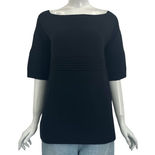 Hermes T-shirt Top Knit Wool Black