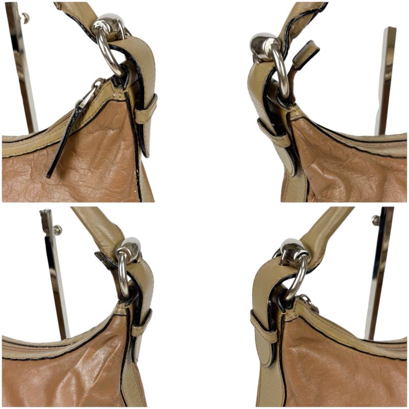 Gucci One Shoulder Bag Horsebit Pattern Brown All Leather Hobo Soho Shoulder