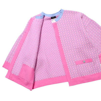 Chanel Cardigan Size 34 P47 CC Logo Coco Mark Buttons Knitted All Cashmere