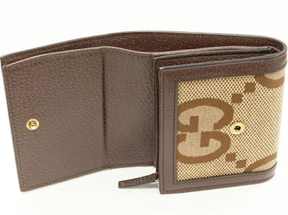 Gucci Bifold Wallet With Coin Purse Jumbo GG Bamboo Diana Compact Wallet In