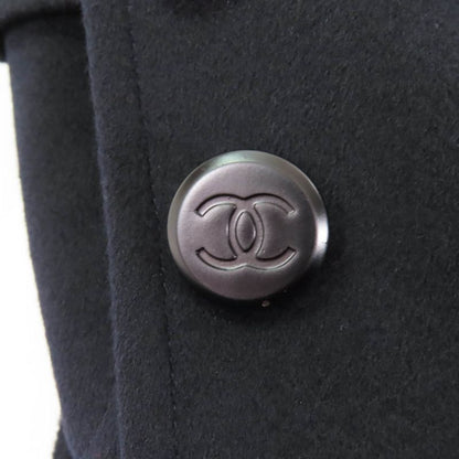 CHANEL 98A P12245 100% Cashmere Jacket With Coco Mark Buttons Dark Navy 38 Made
