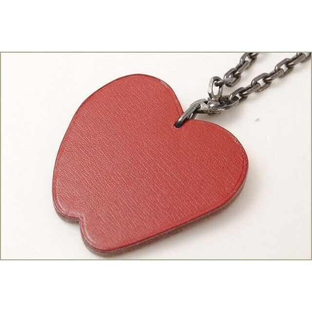 Hermes Bag Charm Lanyard Key Holder Apple Leather Red Green — view 2